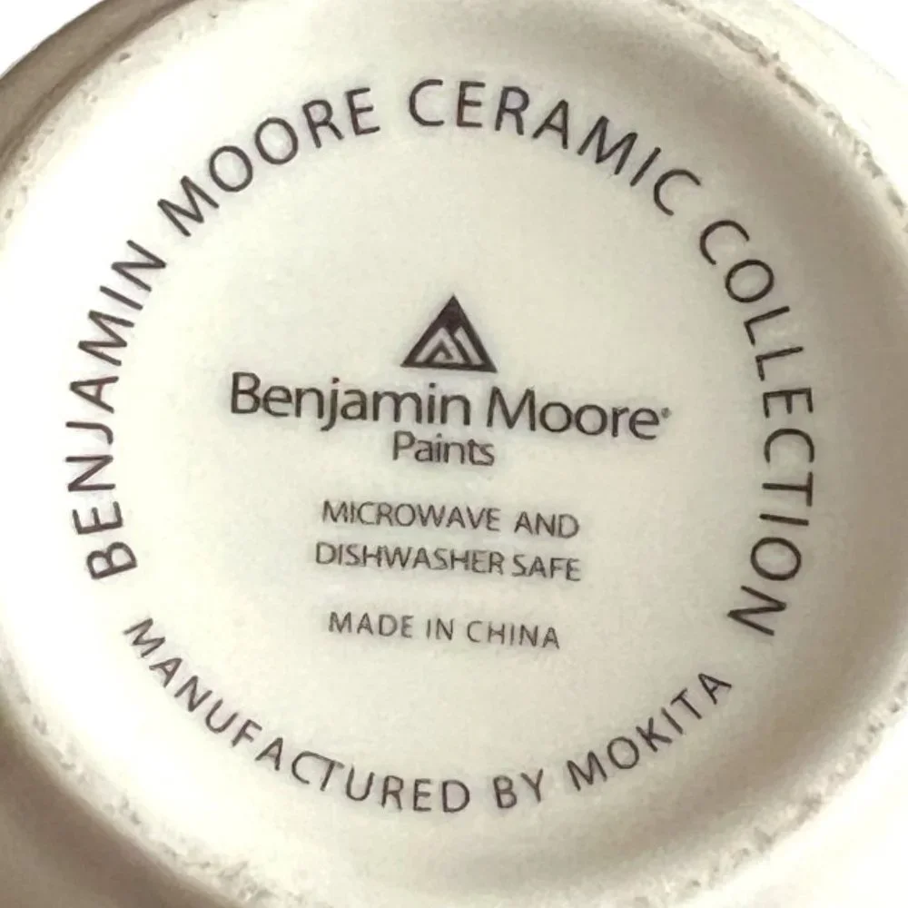 SET of FOUR 4 Oversized Benjamin Moore Ceramic Polka Dot Mugs Cups Large Handled - Picture 7 of 7